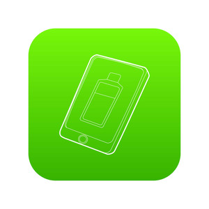 300x300 Gadget Charging Battery Icon Green Vector Isolated On White