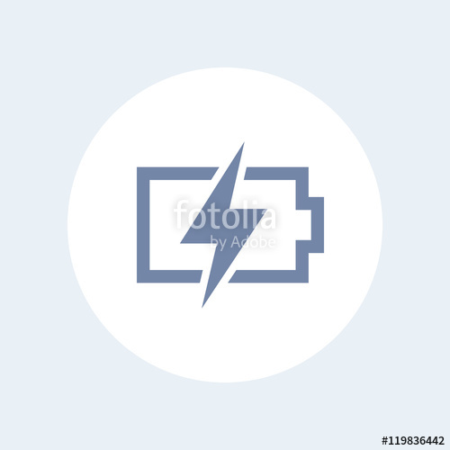500x500 Charging Battery Icon Isolated On White Stock Image And Royalty