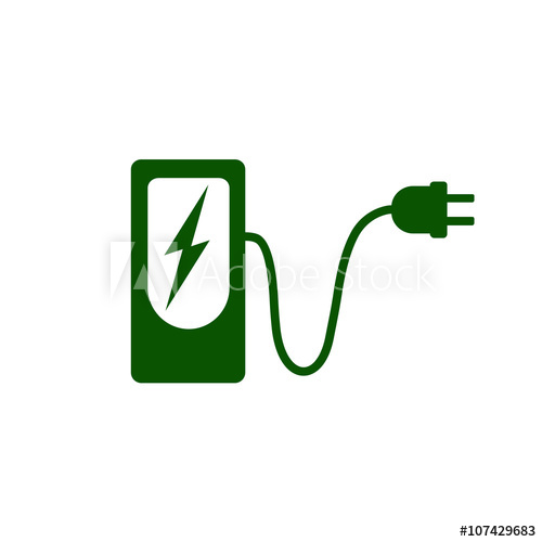 500x500 Charging Station For Electric Car Icon Vector Illustration