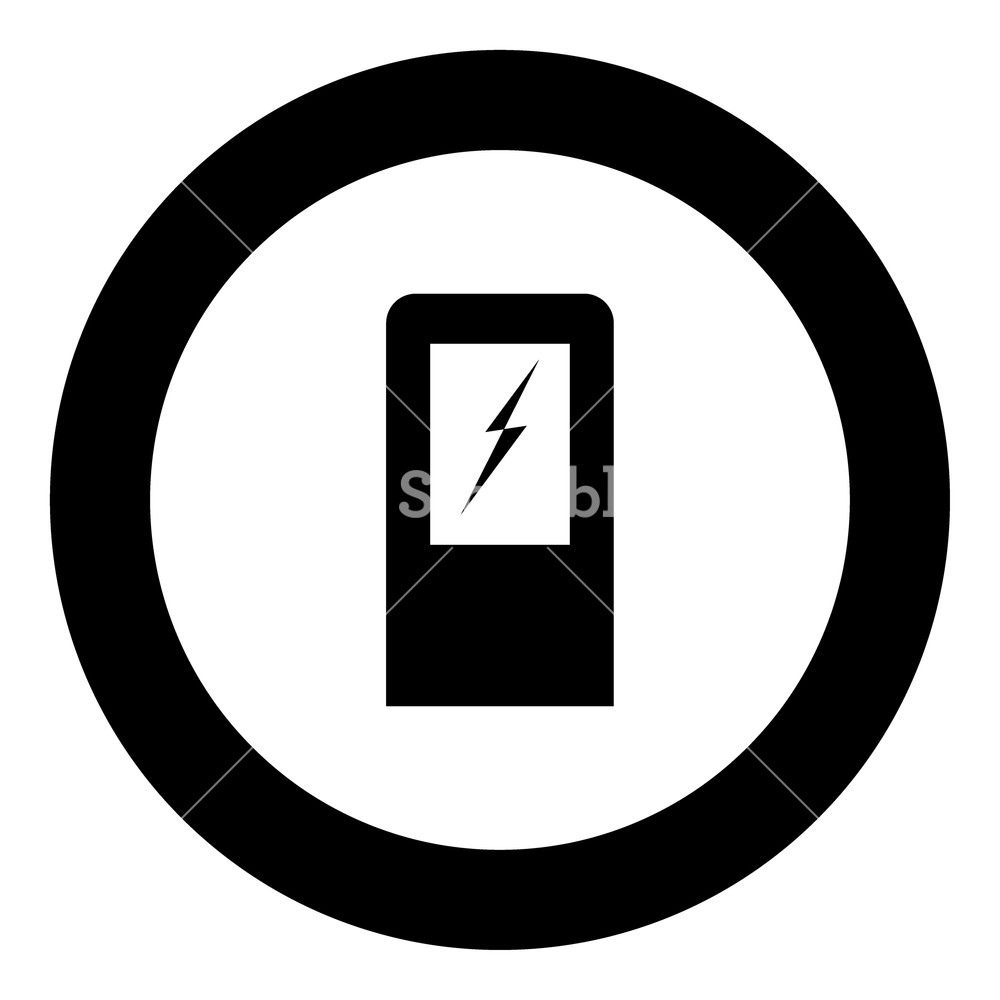 1000x1000 Electric Car Charging Station Icon Black Color In Circle Vector