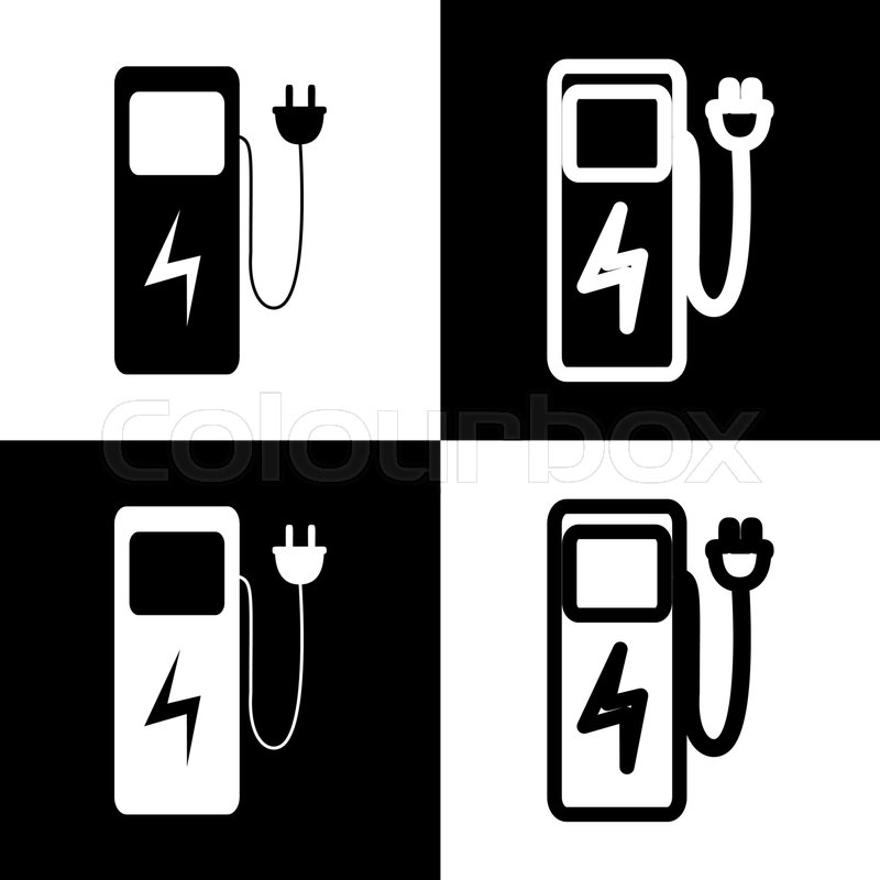 800x800 Electric Car Charging Station Sign Stock Vector Colourbox