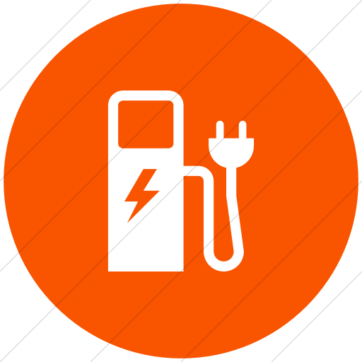 512x512 Iconsetc Flat Circle White On Orange Iconathon Electric Charging
