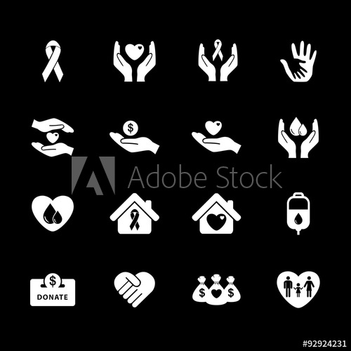 500x500 Charity Icon Donation Icon Donate Icons White Icons Illustra