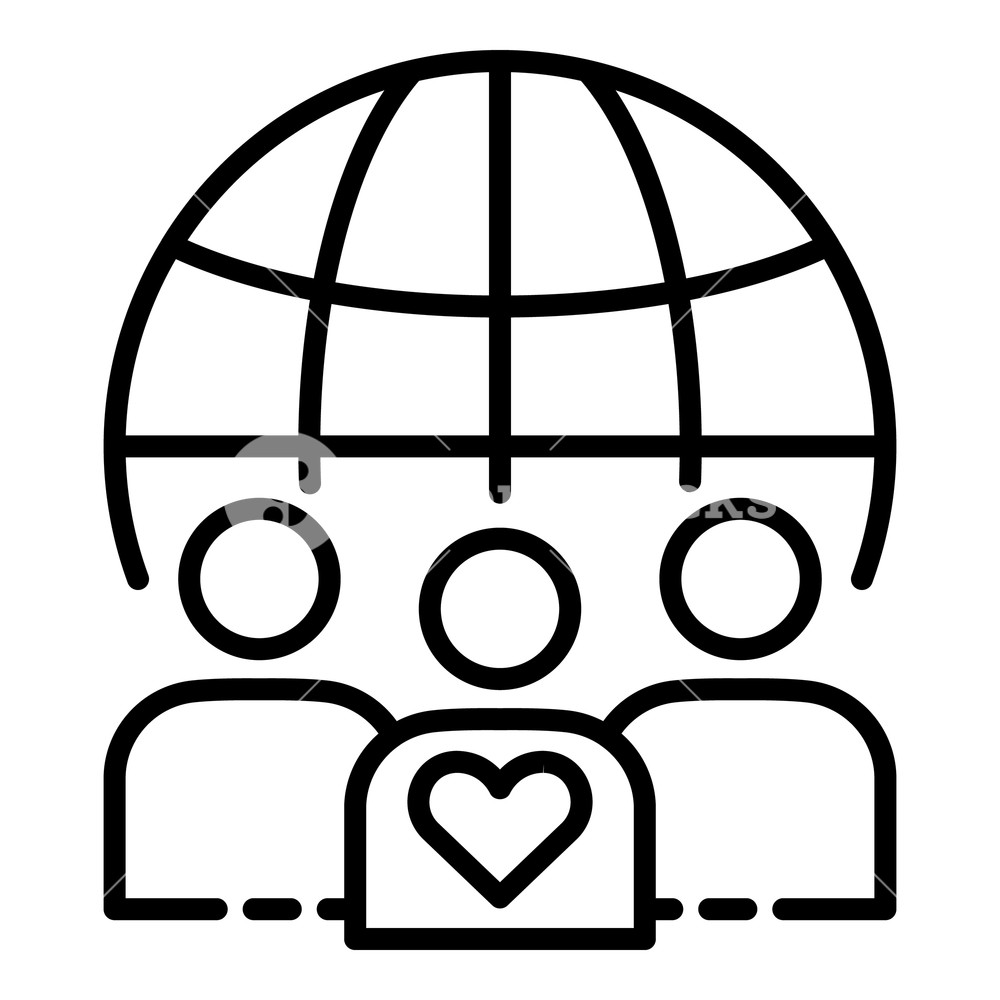 1000x1000 Global People Charity Icon Outline Global People Charity Vector