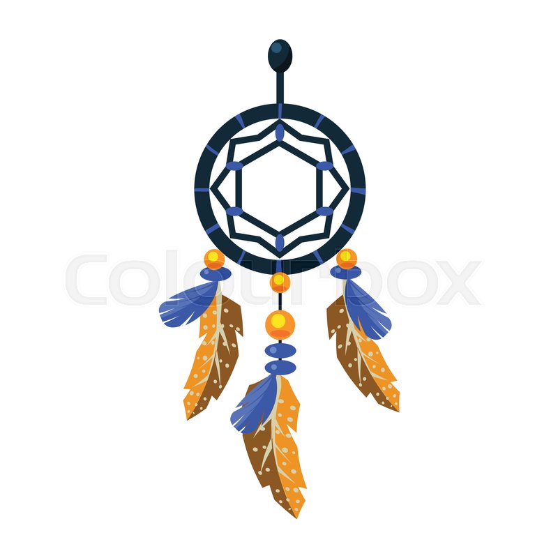 800x800 Decorated Dreamcatcher Charm, Native Stock Vector Colourbox