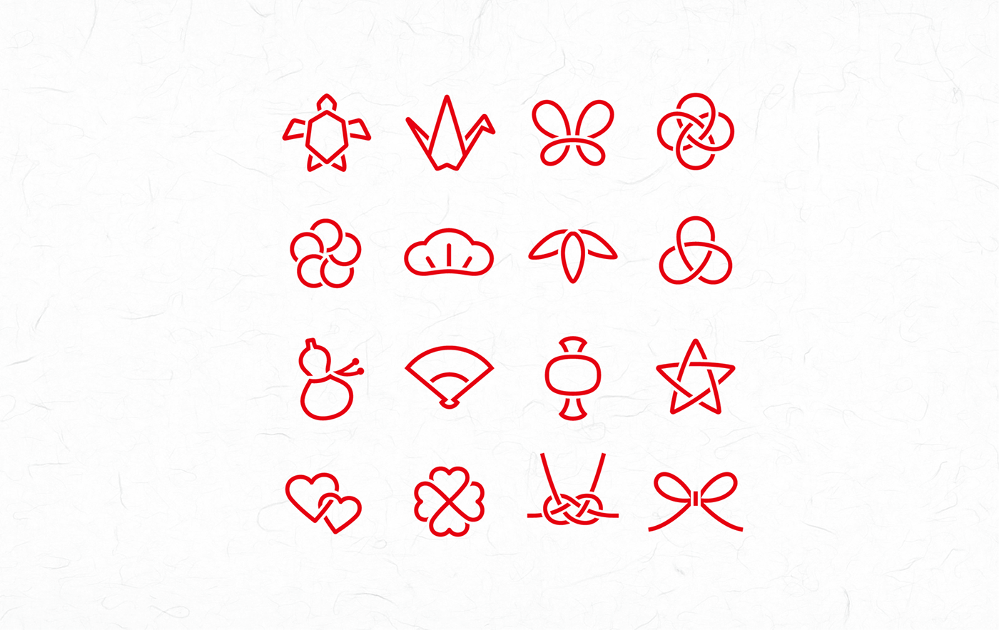 1400x883 Lucky Charm Icons Japanese Mizuhiki Style On Behance