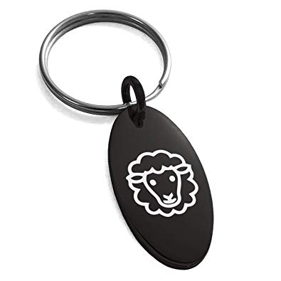 395x395 Tioneer Black Stainless Steel Sheep Icon Small Oval