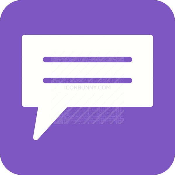 600x600 Chat Bubble Flat Round Corner Icon