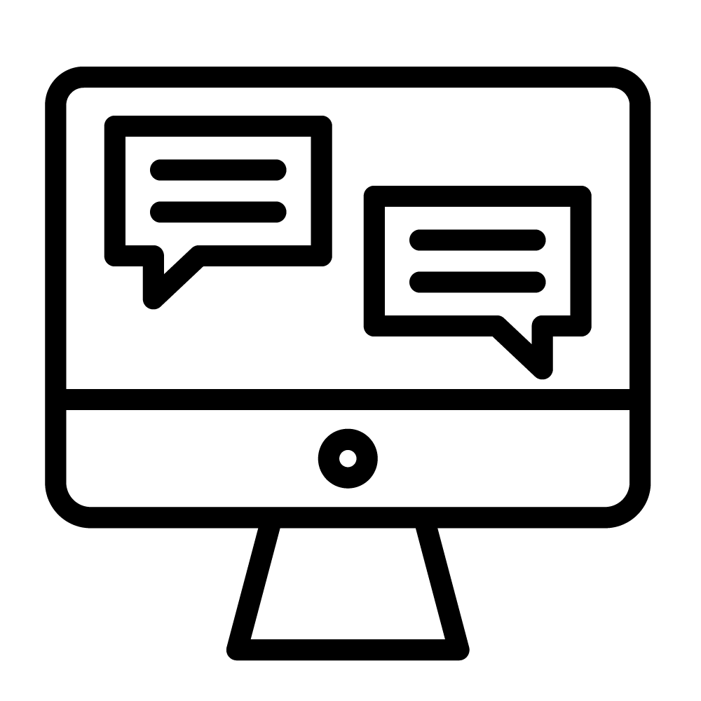 1000x1000 Pc, Computer, Chat, Message, Speech Bubble Icon Get Icon Pack
