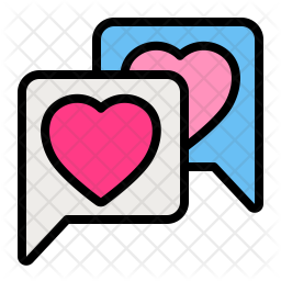 Love Chat Icon Of Colored Outline Style 256x256 Love Chat Icon Of Colored Outline Style
