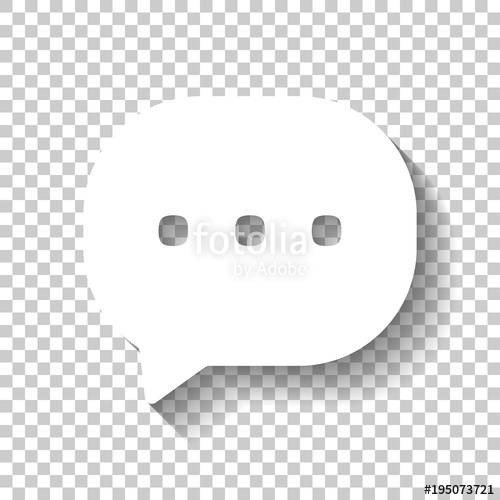 500x500 Chat Icon White Icon With Shadow On Transparent Background Stock