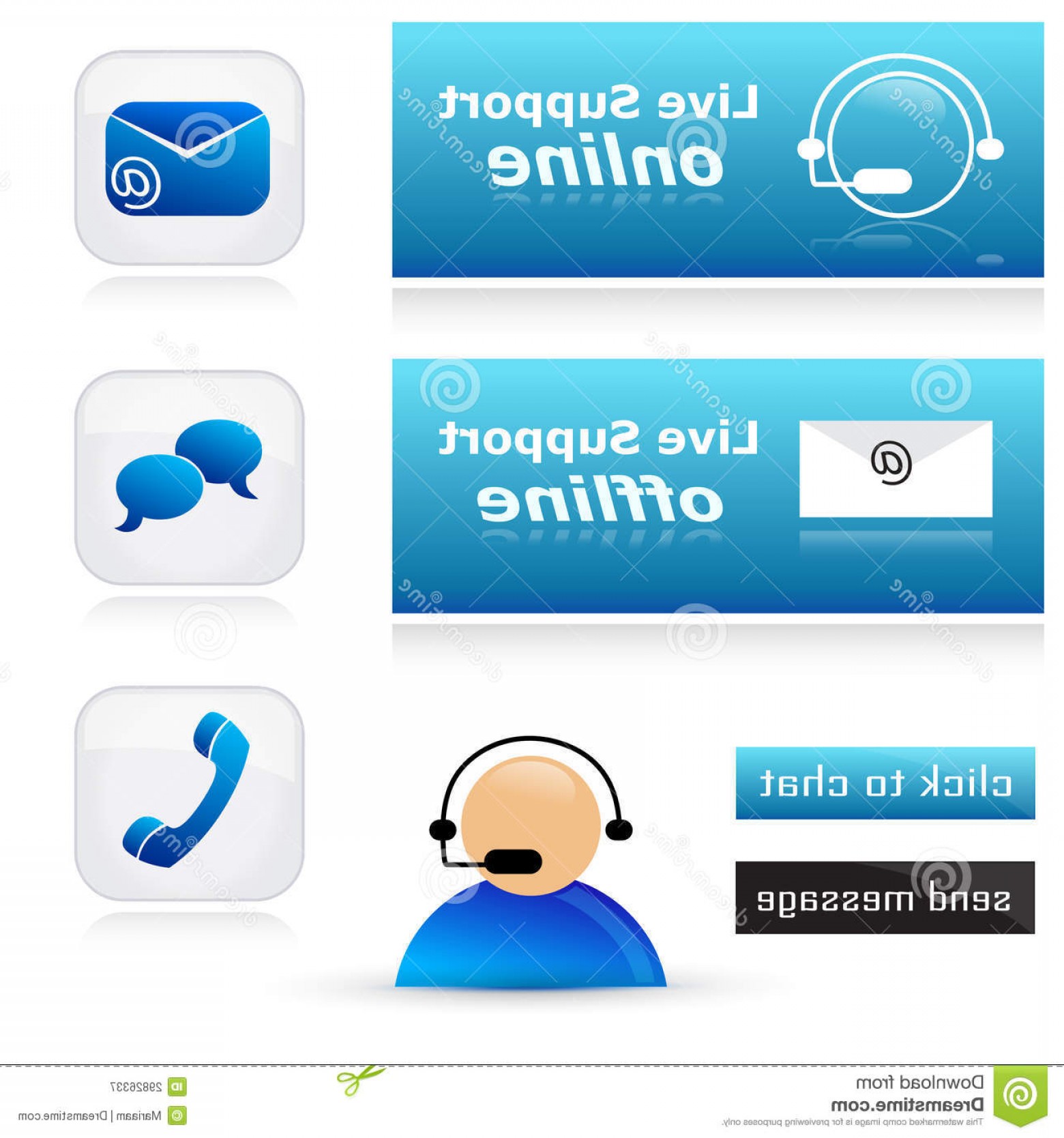 1560x1668 Royalty Free Stock Photography Live Support Icon Set Phone E Mail