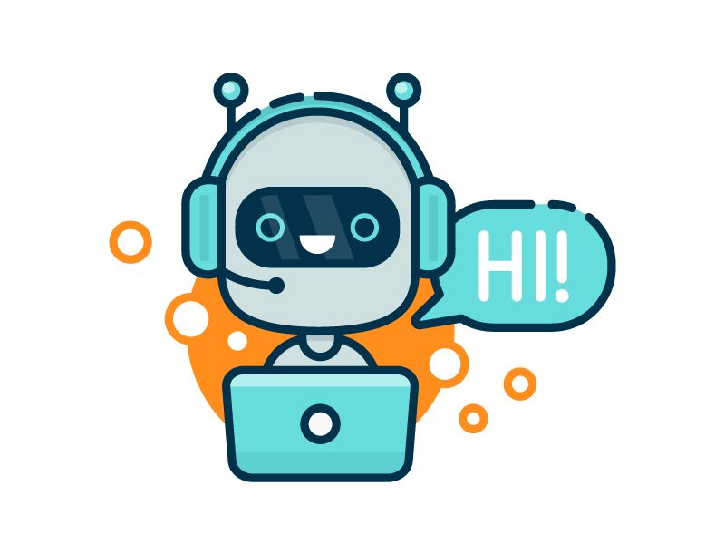 800x600 Cute Chat Bot Icon Flat Design Illustrations In Outline