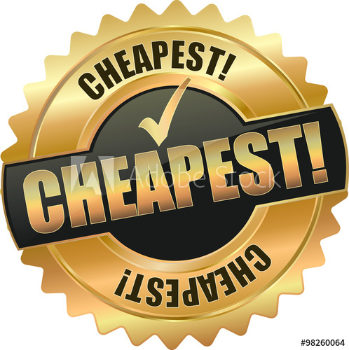 498x500 Golden Shiny Vintage Cheapest Vector Icon Seal Sign Button