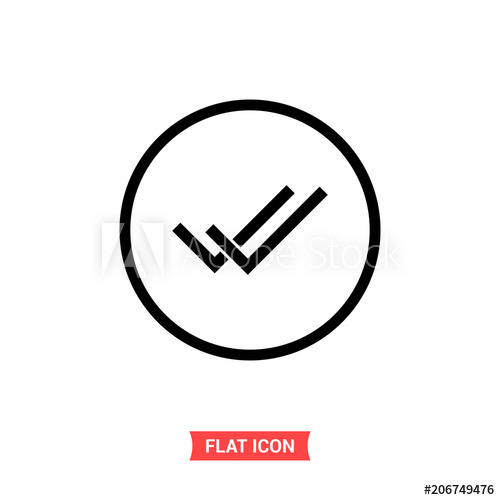 500x500 Done All Vector Icon, Check All Symbol Simple Illustration