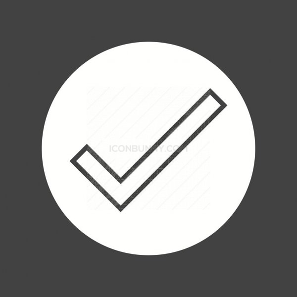 600x600 Check Circle Glyph Inverted Icon