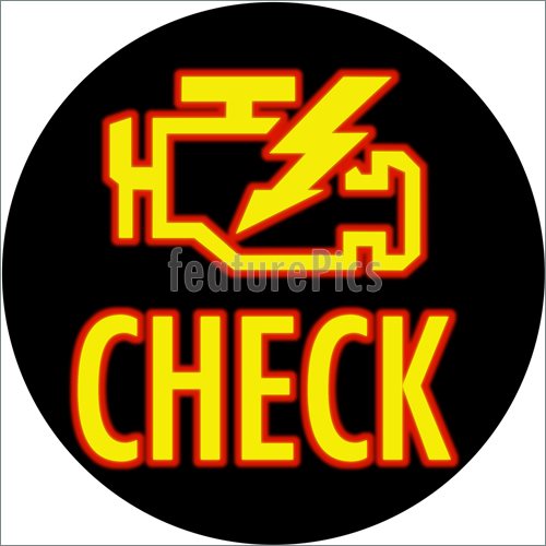 500x500 Check Engine Light Round Illustration