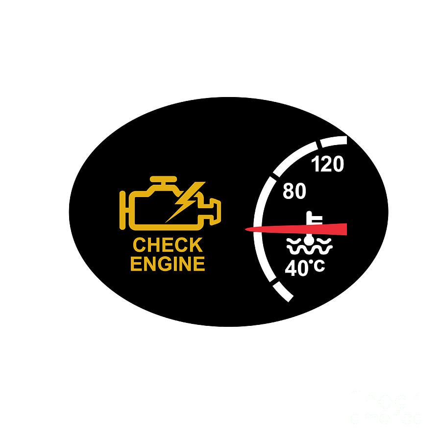 900x900 Check Engine Warning Symbol Icon Digital Art