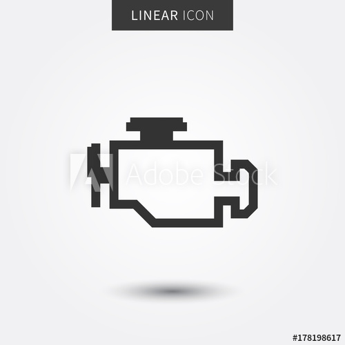 500x500 Check Engine Vector Illustration Car Technical Service Icon