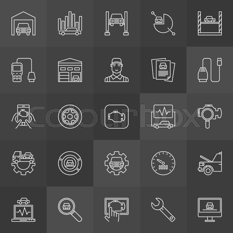 800x800 Vehicle Diagnostics Icons Vector Stock Vector Colourbox