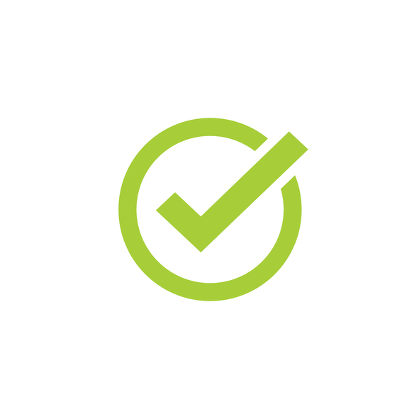 591x591 Tick Icon Vector Symbol, Green Checkmark Isolated, Checked Icon