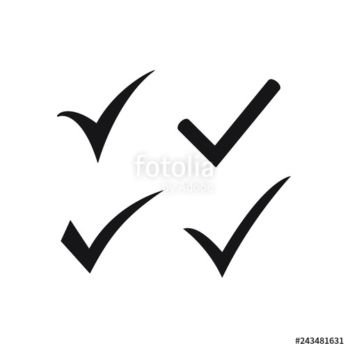 500x500 Black Check Mark Icon Tick Symbol, Tick Icon Vector Illustration