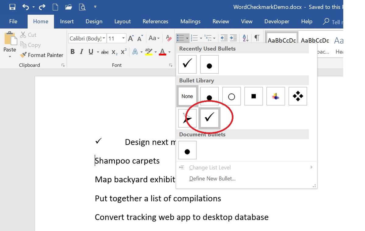 How To Insert A Checkmark In Word