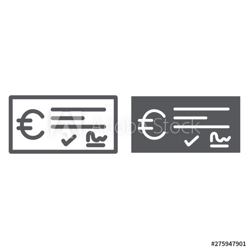 500x500 Bank Check Payment Line And Glyph Icon, Finance And Banking