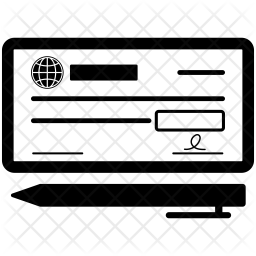256x256 Bank Check Payment Icon Of Glyph Style