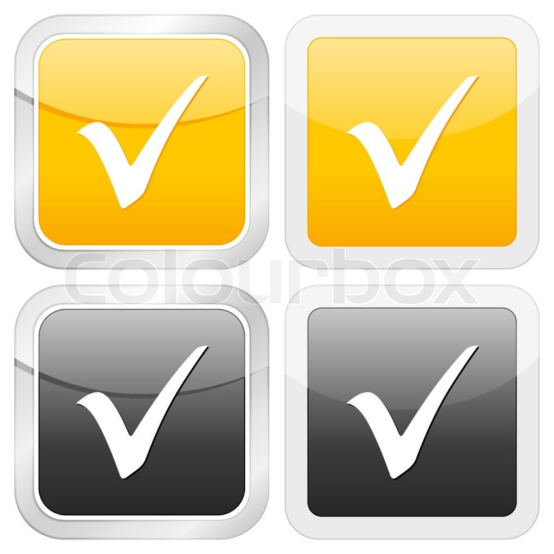 800x800 Square Icon Check Symbol Set On White Stock Vector Colourbox