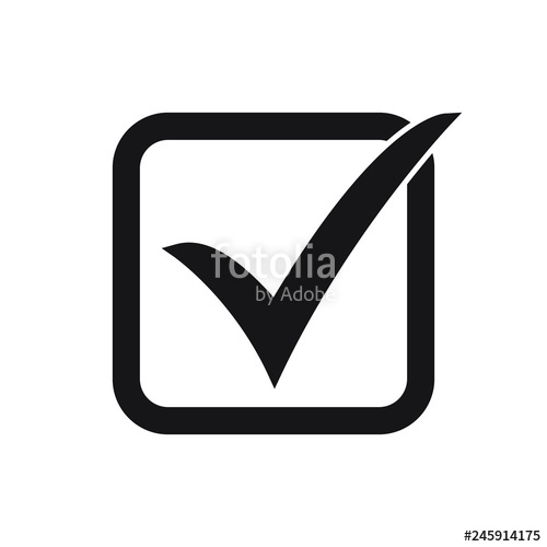 500x500 Tick Icon Vector Symbol, Checkmark Isolated On White Background