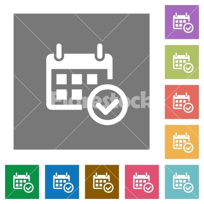 400x400 Calendar Check Square Flat Icons