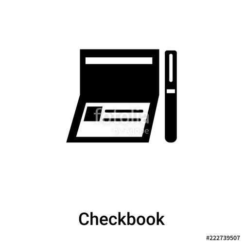 500x500 Checkbook Icon Vector Isolated On White Background, Logo Concept