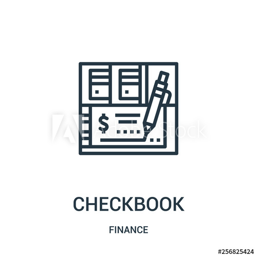 500x500 Checkbook Icon Vector From Finance Collection Thin Line Checkbook