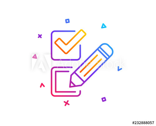 500x405 Checkbox Line Icon Survey Choice Sign Business Review Symbol