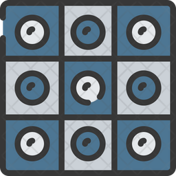 256x256 Checkers Icon Of Colored Outline Style