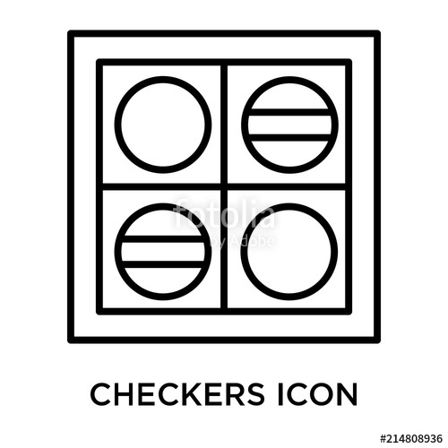 500x500 Checkers Icon Vector Sign And Symbol Isolated On White Background