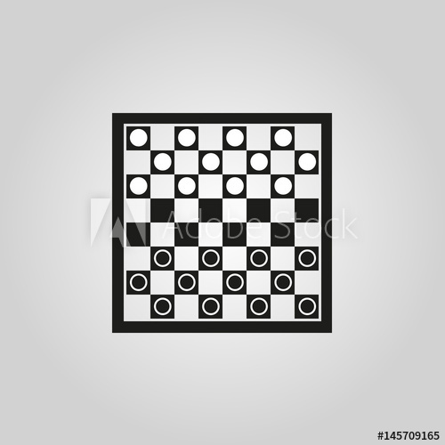 500x500 Checkers Icon Gambling, Game Symbol Flat Design Stock