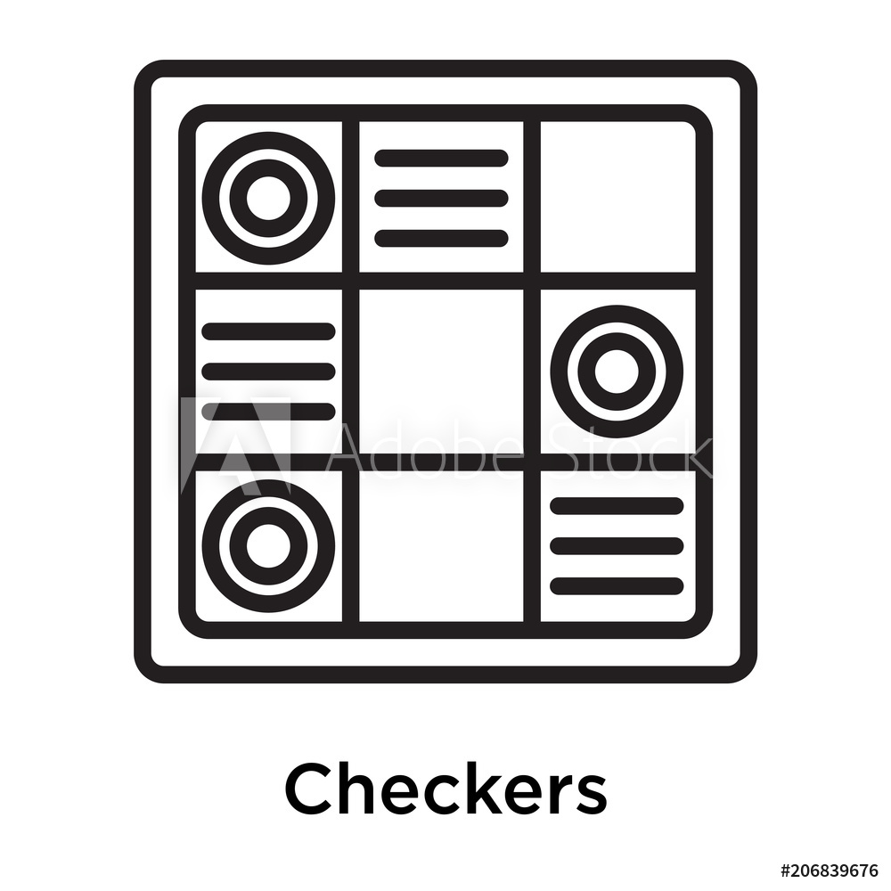 1000x1000 Photo Art Print Checkers Icon Vector Sign And Symbol Isolated
