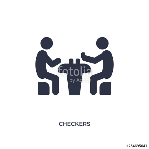 500x500 Checkers Icon On White Background Simple Element Illustration