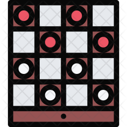 256x256 Checkers, Games, Video, Casino, Gamer Icon Of Colored Outline