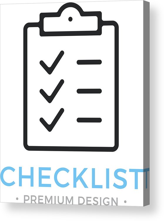 558x750 Checklist Line Icon Clipboard With Checkmarks List With Ticks