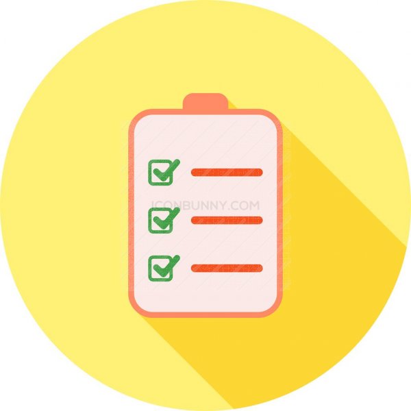 600x600 Checklist Flat Shadowed Icon