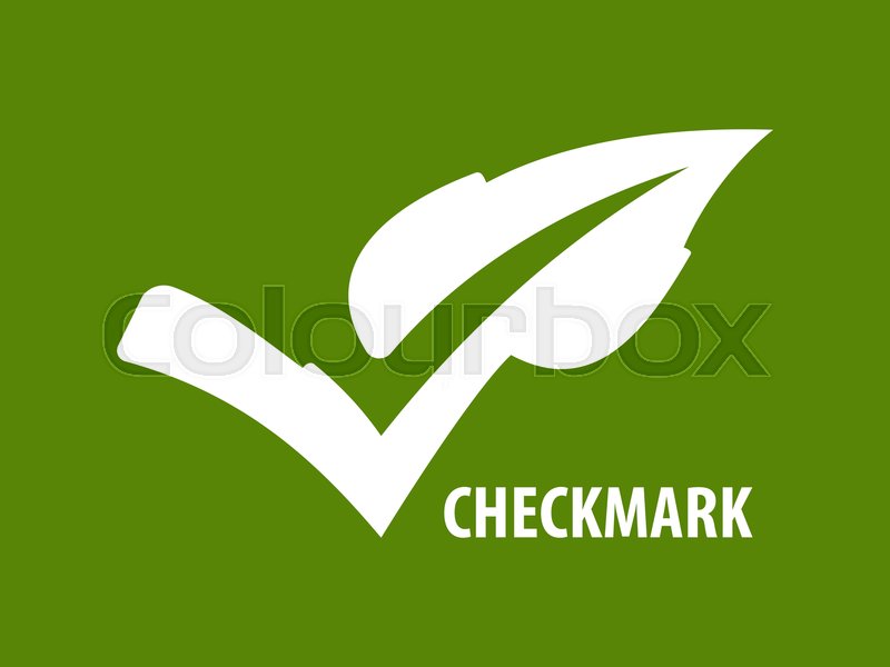 800x600 White Eco Checkmark Icon On Green Stock Vector Colourbox