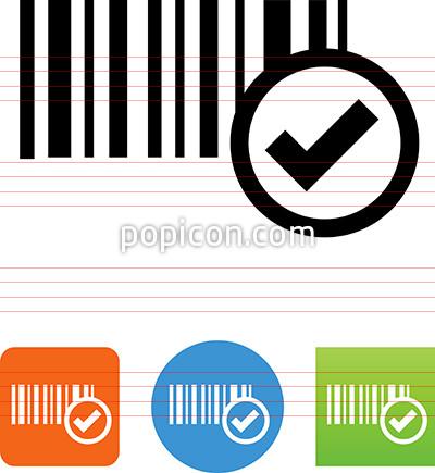 400x435 Barcode With Checkmark Icon
