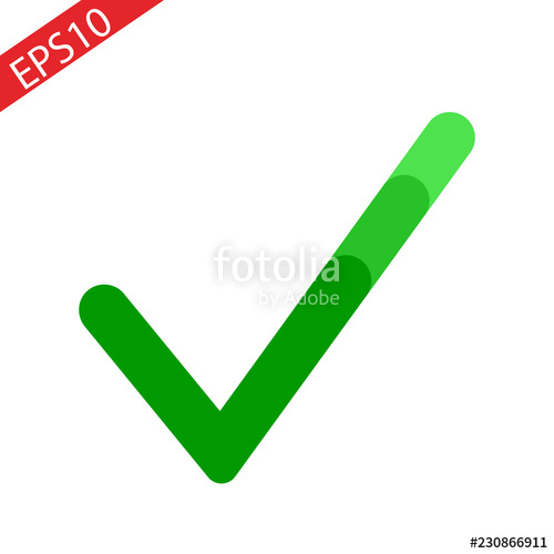 500x500 Tick Sign Element Green Checkmark Icon Isolated On White