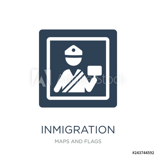 500x500 Inmigration Check Point Icon Vector On White Background, Inmigra