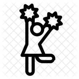 256x256 Cheerleader Female Icon Of Line Style