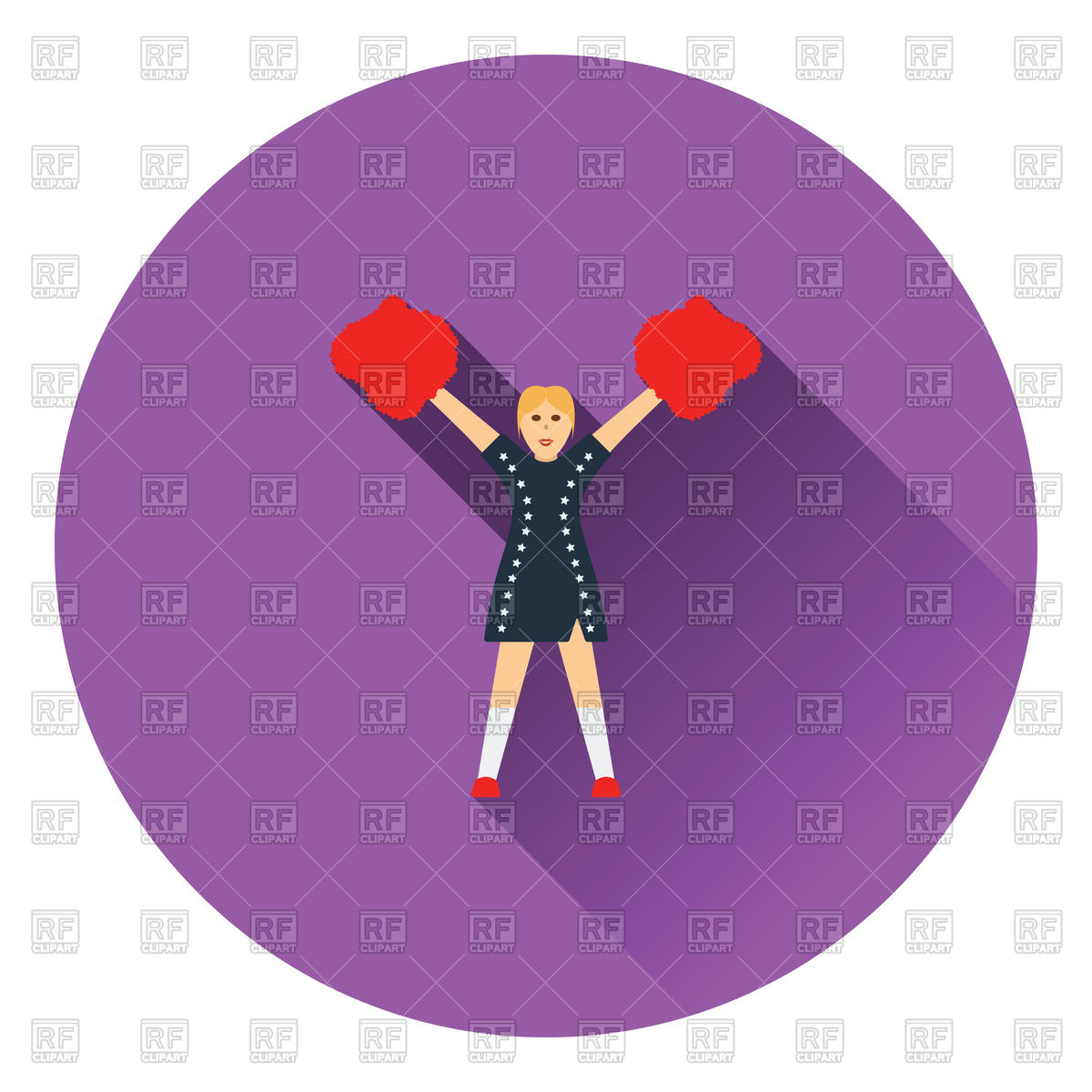1200x1200 American Football Cheerleader Icon Vector Image Of Sport