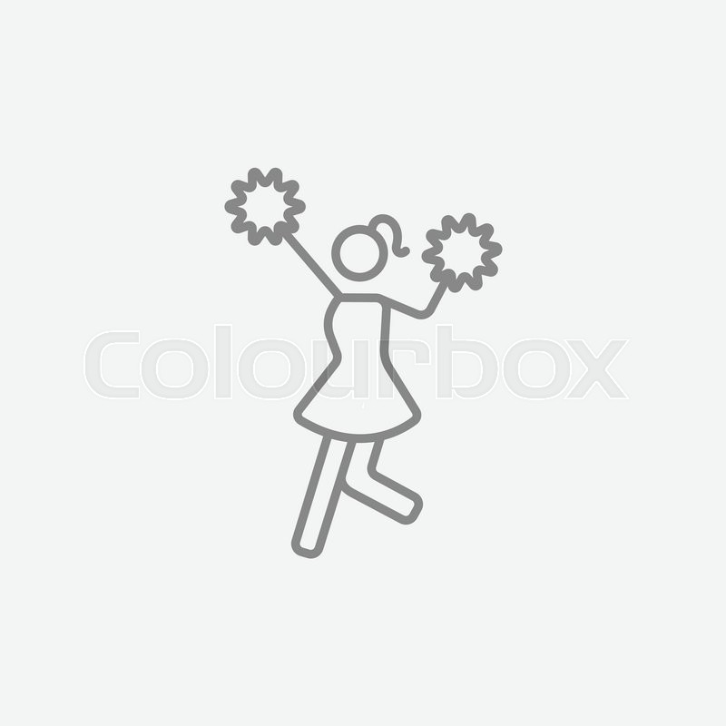 800x800 Cheerleader Line Icon For Web, Mobile Stock Vector Colourbox